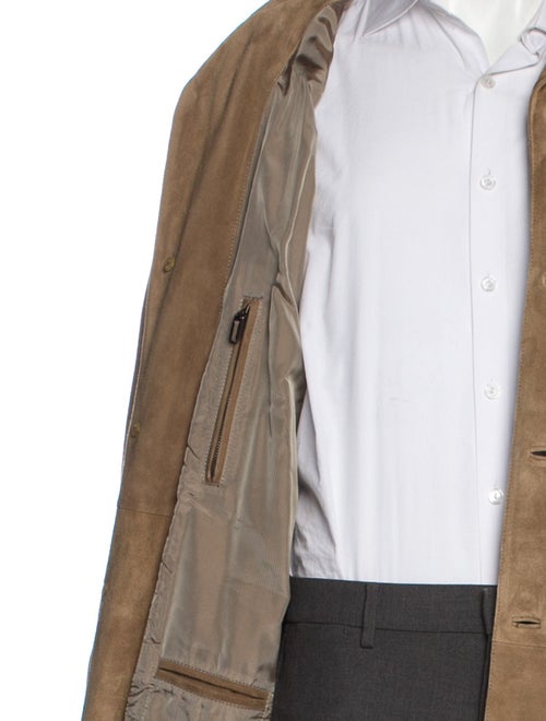 Ermenegildo Zegna Leather Overcoat