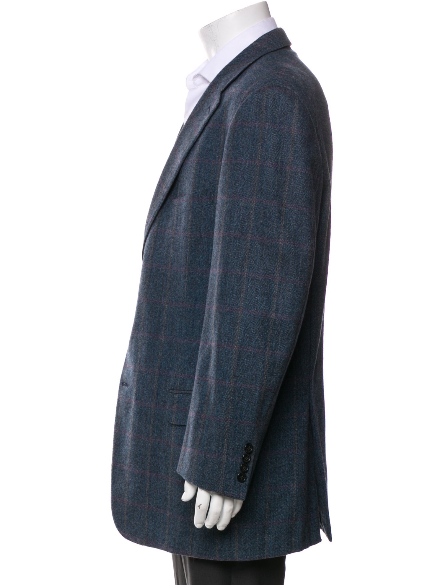 Ermenegildo Zegna Wool Plaid Print Blazer