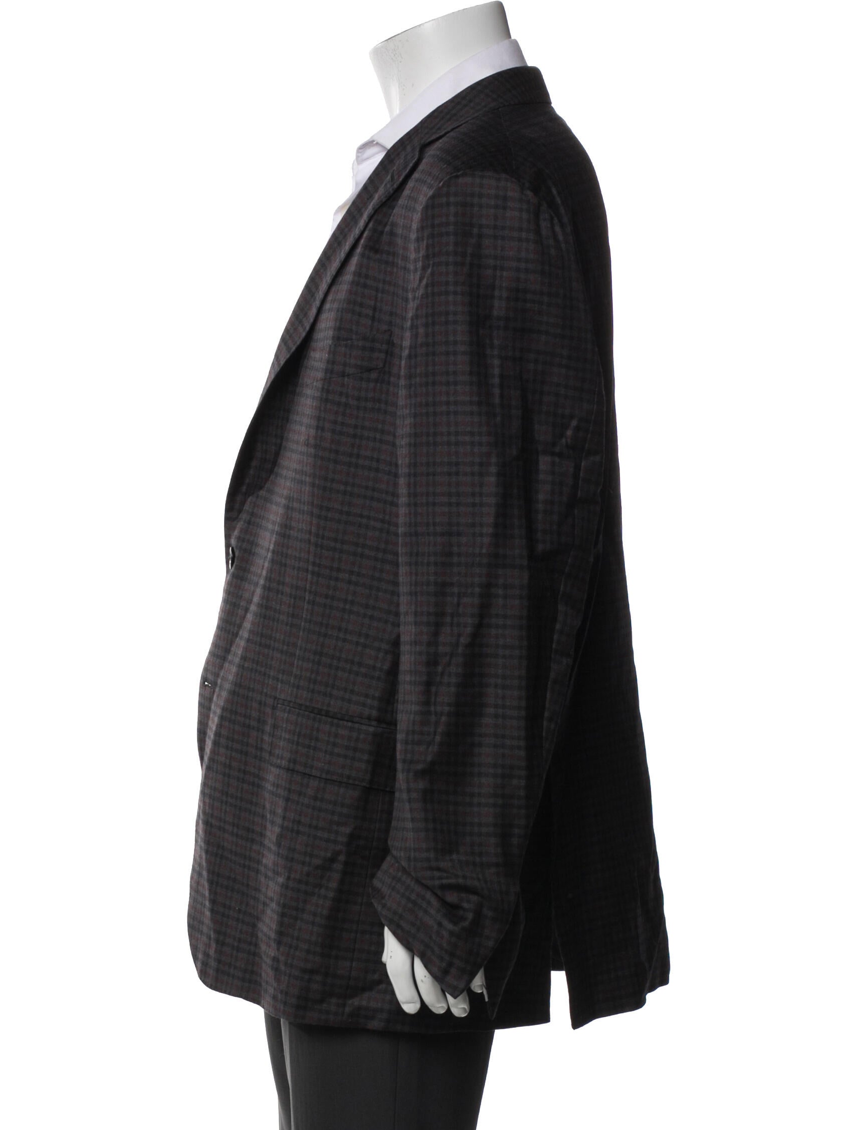 Ermenegildo Zegna Wool Plaid Print Blazer