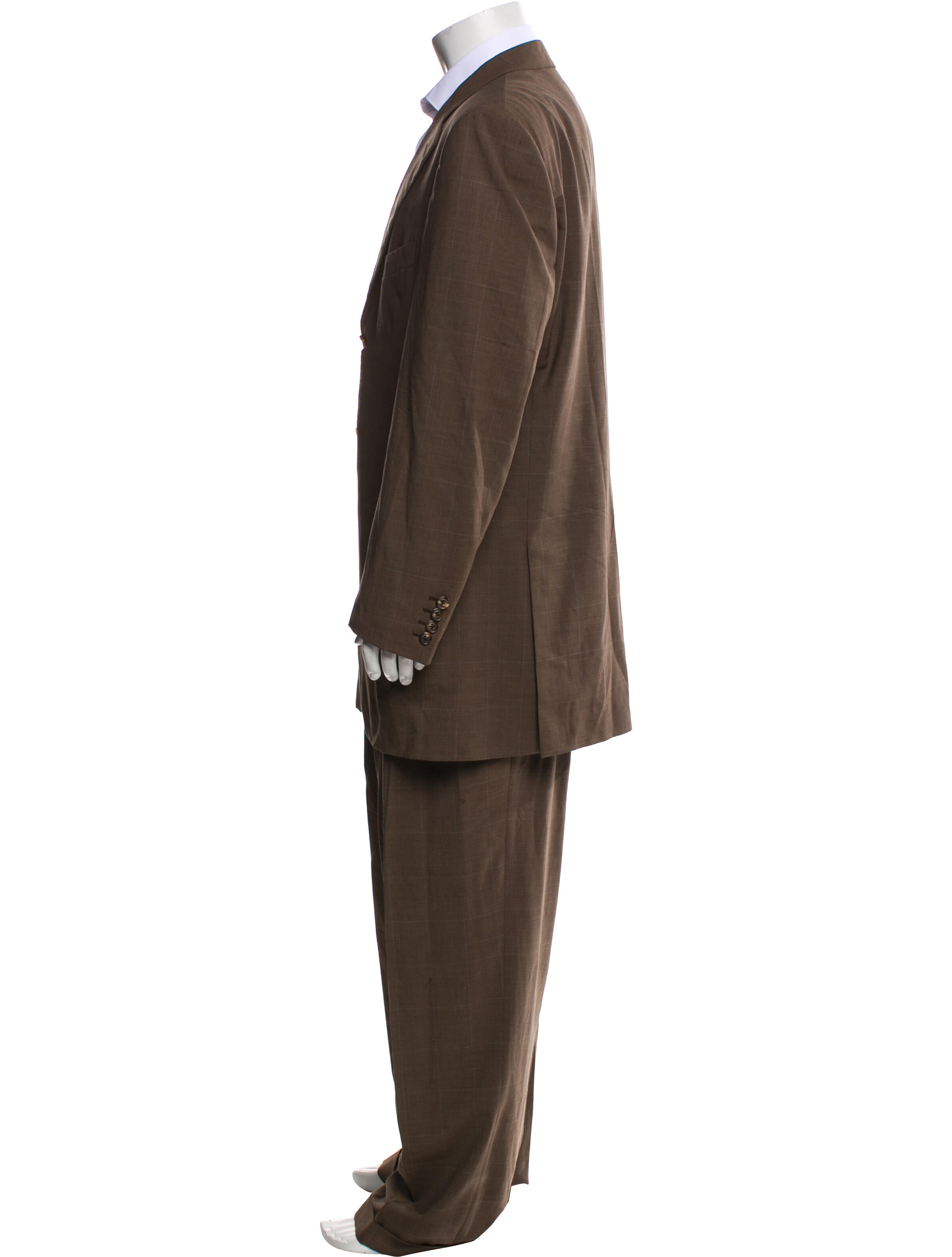 Ermenegildo Zegna Wool Plaid Print Two-Piece Suit