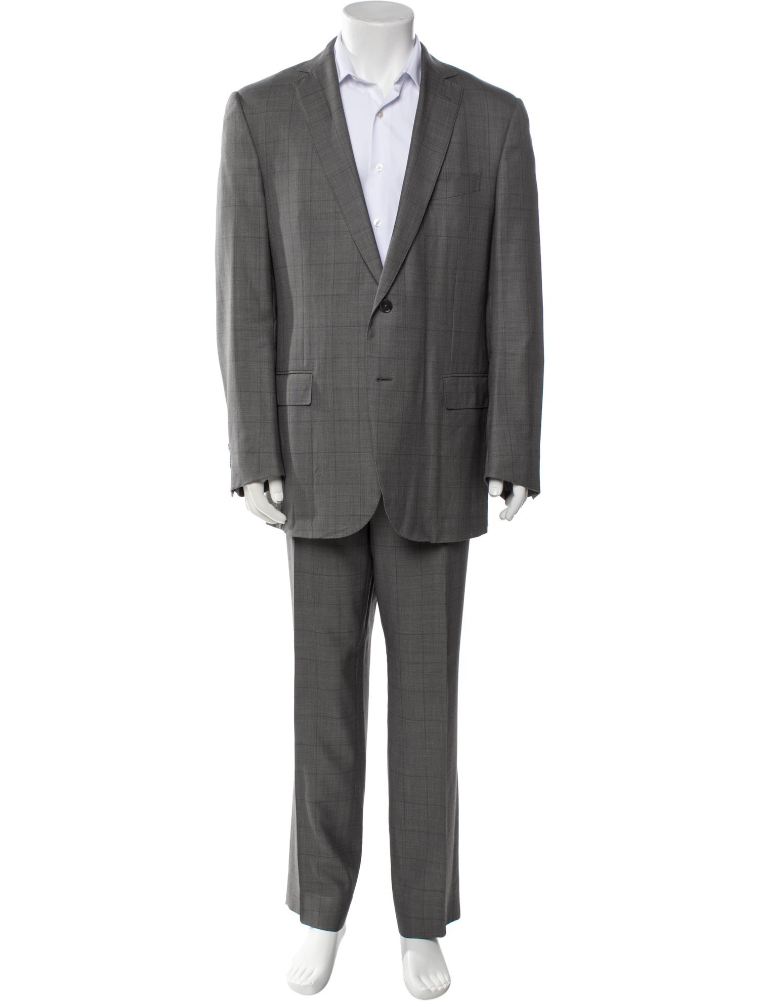 Ermenegildo Zegna Wool Plaid Print Two-Piece Suit