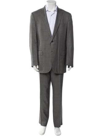 Ermenegildo Zegna Wool Plaid Print Two-Piece Suit