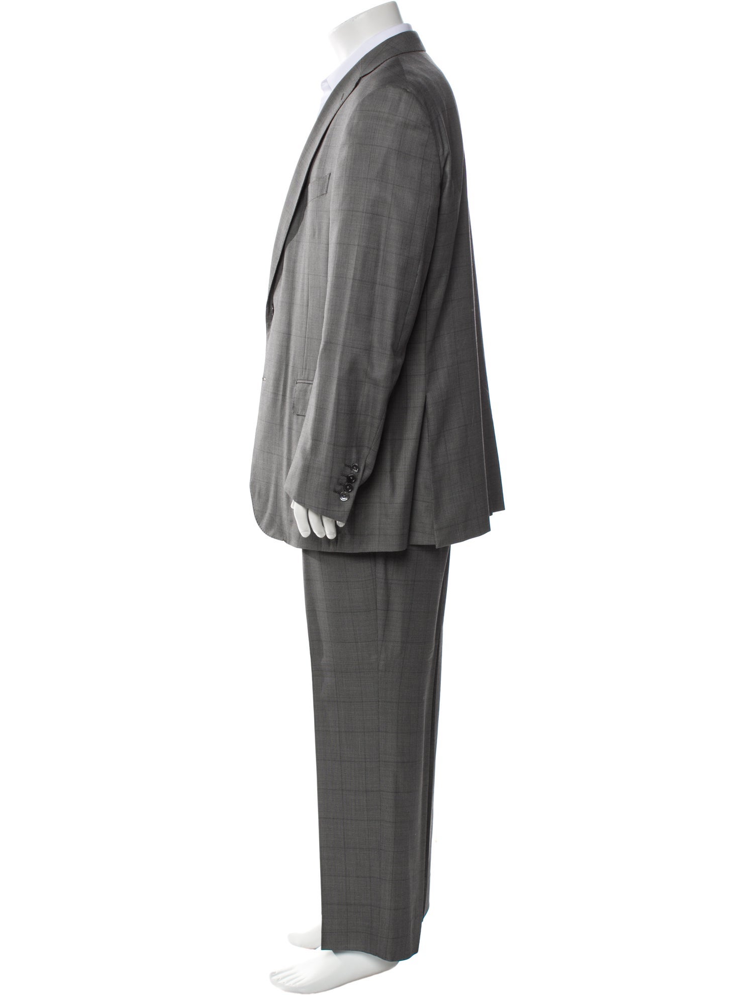 Ermenegildo Zegna Wool Plaid Print Two-Piece Suit