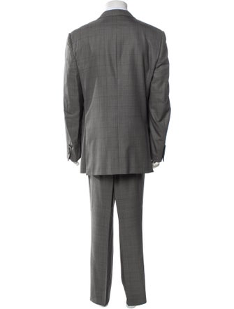Ermenegildo Zegna Wool Plaid Print Two-Piece Suit