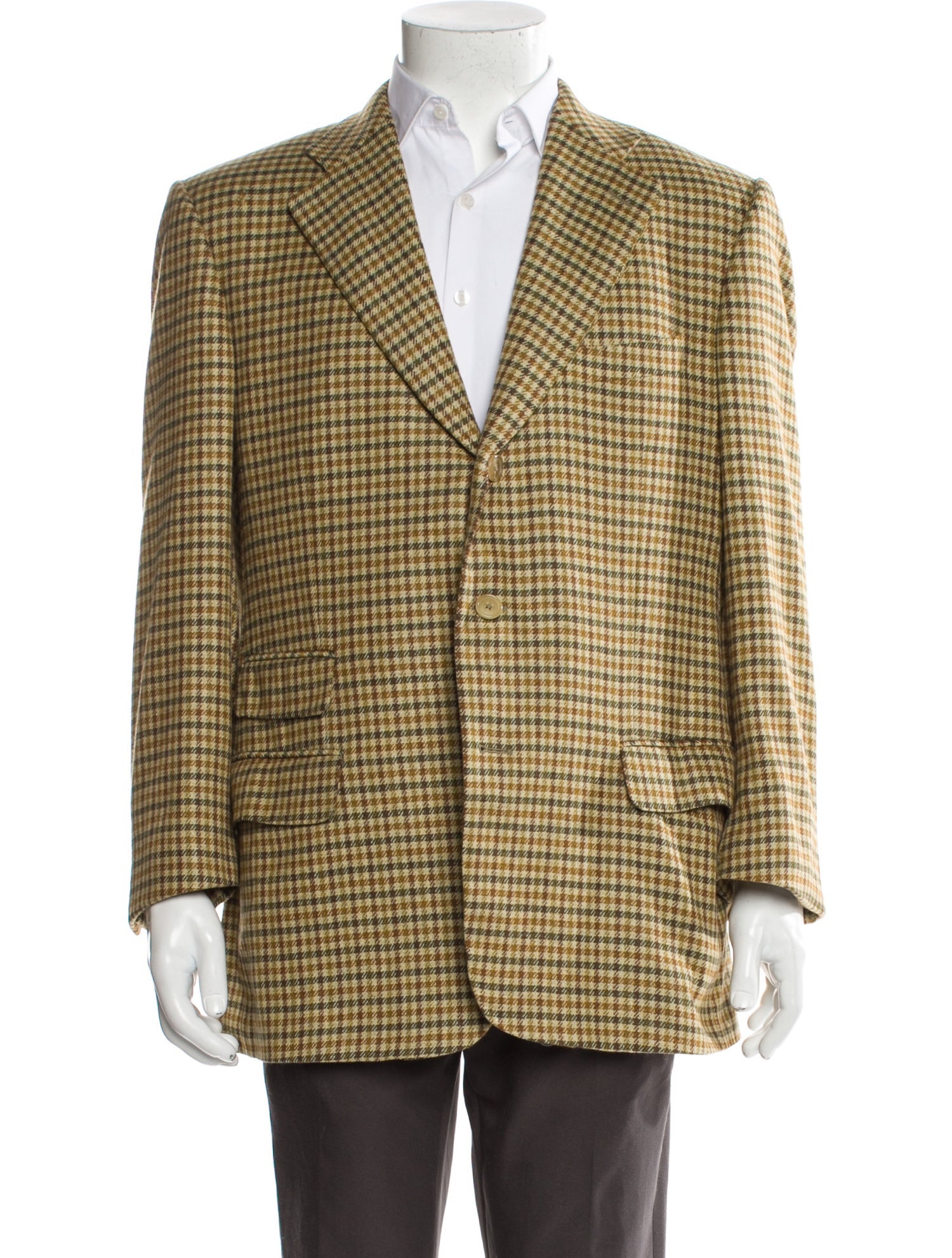 Ermenegildo Zegna Cashmere Plaid Print Peacoat