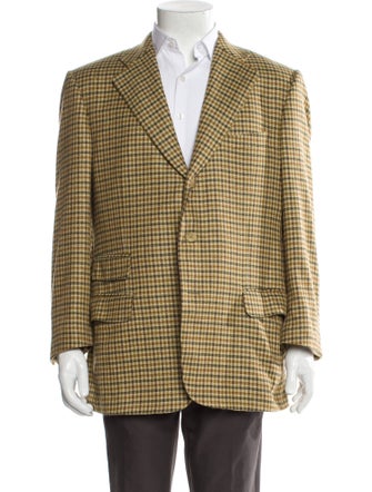 Ermenegildo Zegna Cashmere Plaid Print Peacoat