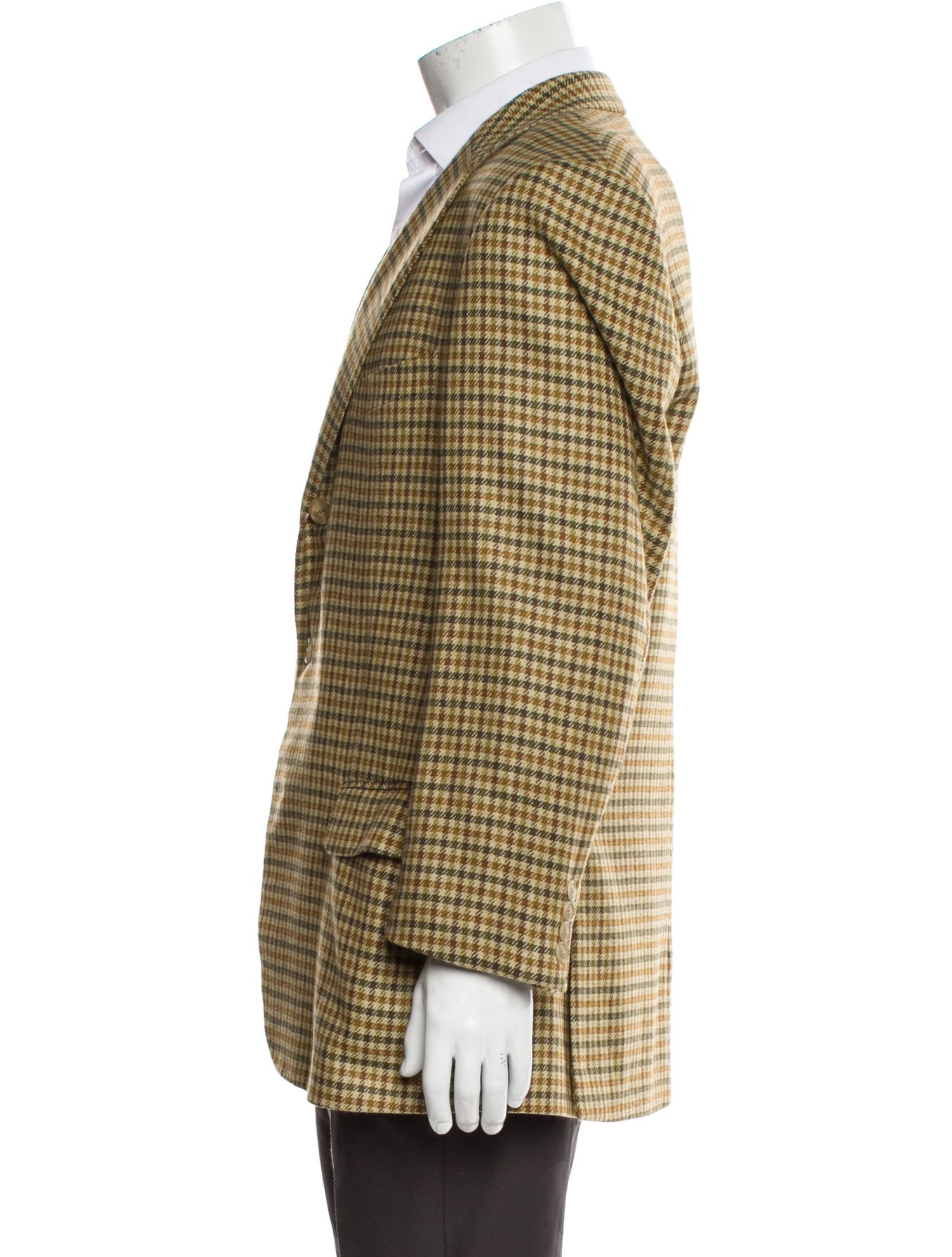 Ermenegildo Zegna Cashmere Plaid Print Peacoat
