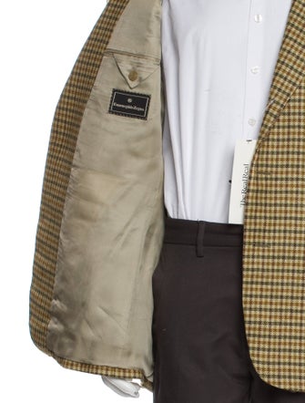 Ermenegildo Zegna Cashmere Plaid Print Peacoat