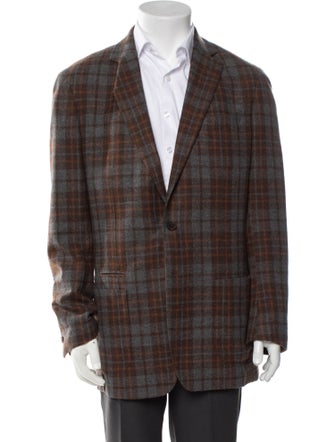 Ermenegildo Zegna Wool Plaid Print Blazer