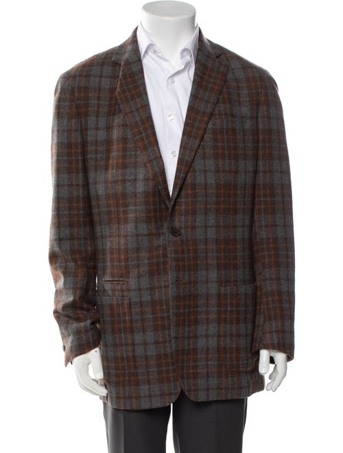 Ermenegildo Zegna Wool Plaid Print Blazer