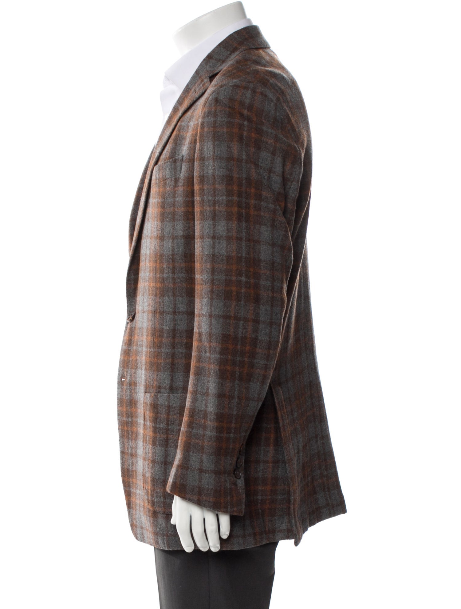 Ermenegildo Zegna Wool Plaid Print Blazer