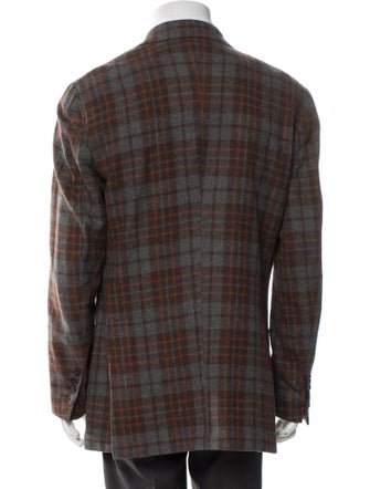 Ermenegildo Zegna Wool Plaid Print Blazer