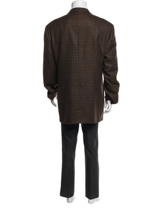 Ermenegildo Zegna Cashmere Plaid Print Blazer