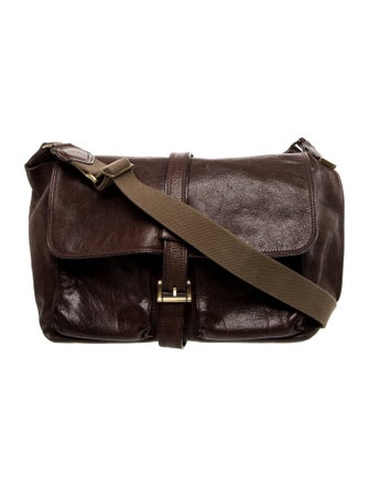 Ermenegildo Zegna Leather Messenger Bag