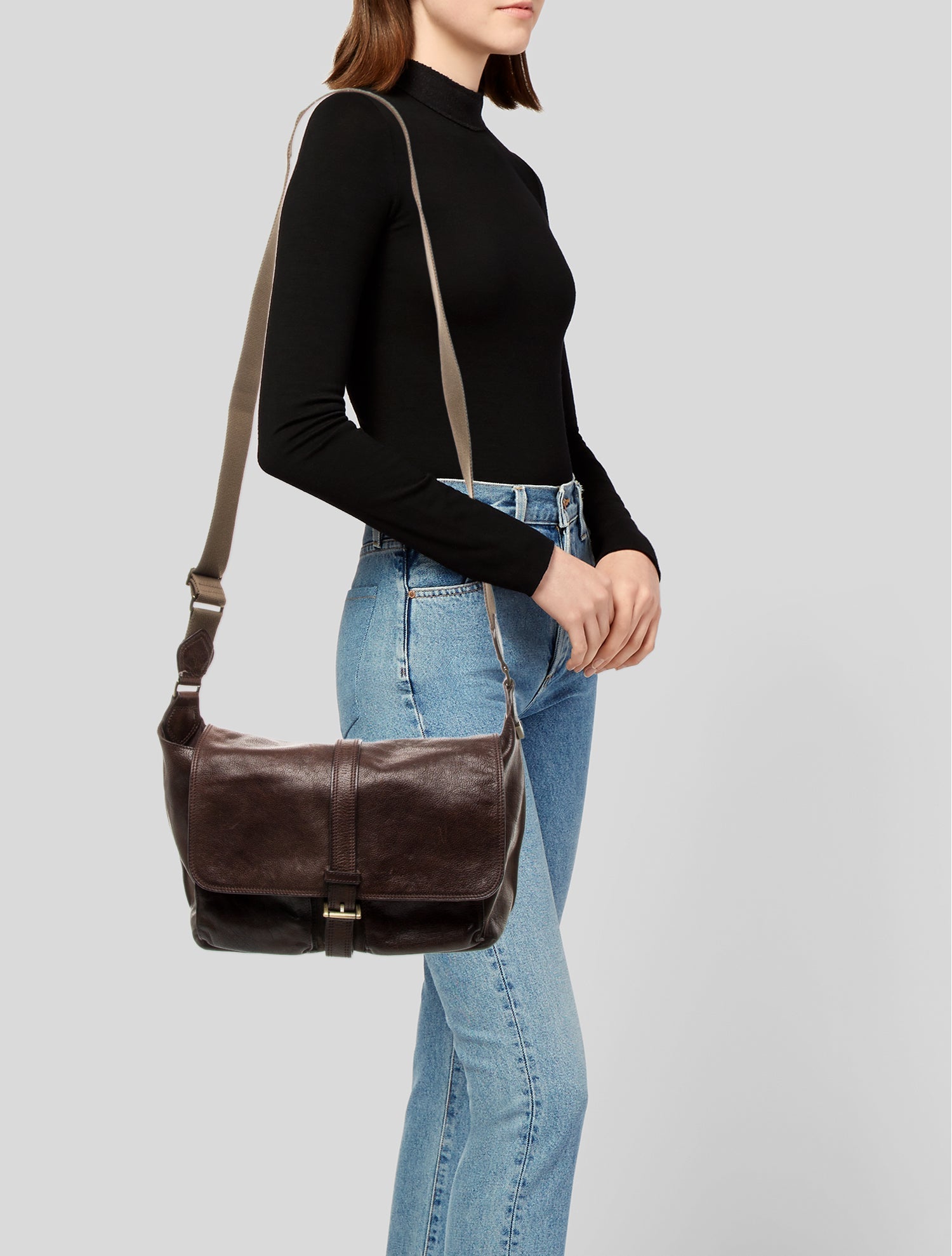 Ermenegildo Zegna Leather Messenger Bag