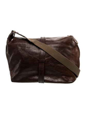 Ermenegildo Zegna Leather Messenger Bag