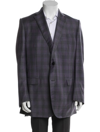 Ermenegildo Zegna Wool Plaid Print Blazer