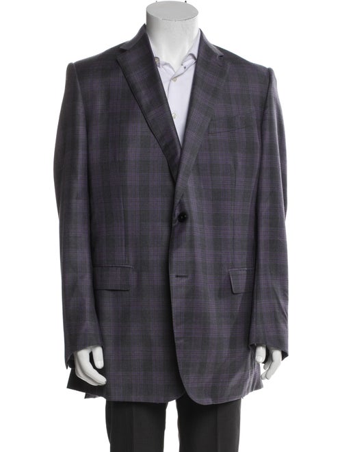 Ermenegildo Zegna Wool Plaid Print Blazer