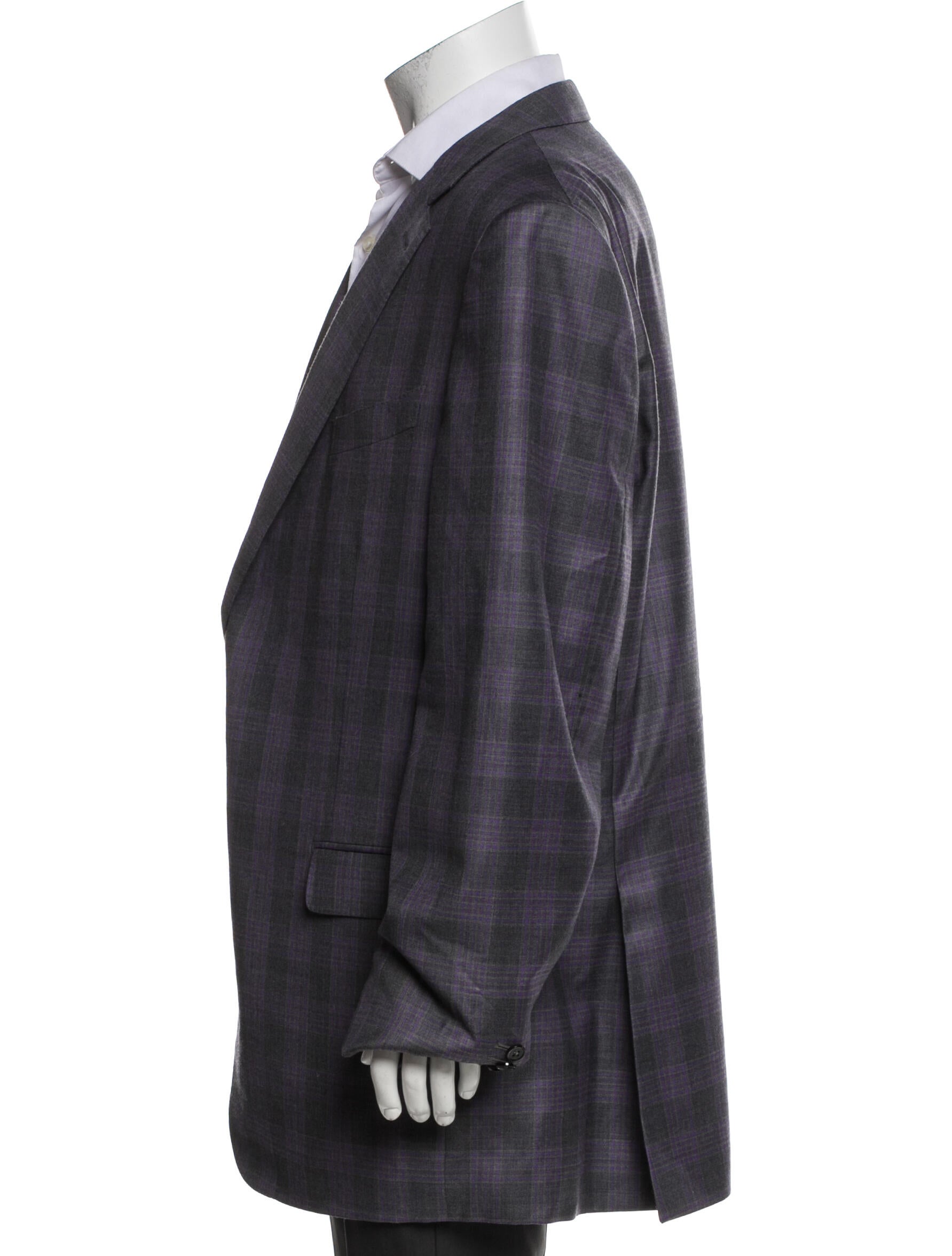 Ermenegildo Zegna Wool Plaid Print Blazer