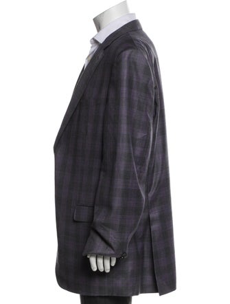 Ermenegildo Zegna Wool Plaid Print Blazer