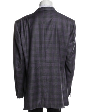 Ermenegildo Zegna Wool Plaid Print Blazer