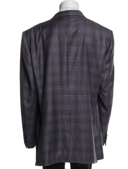 Ermenegildo Zegna Wool Plaid Print Blazer