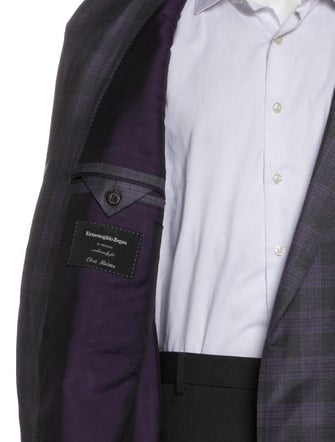 Ermenegildo Zegna Wool Plaid Print Blazer