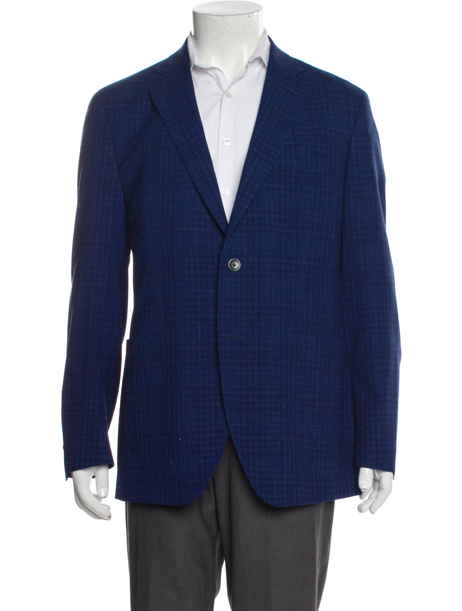 Ermenegildo Zegna Wool Plaid Print Blazer
