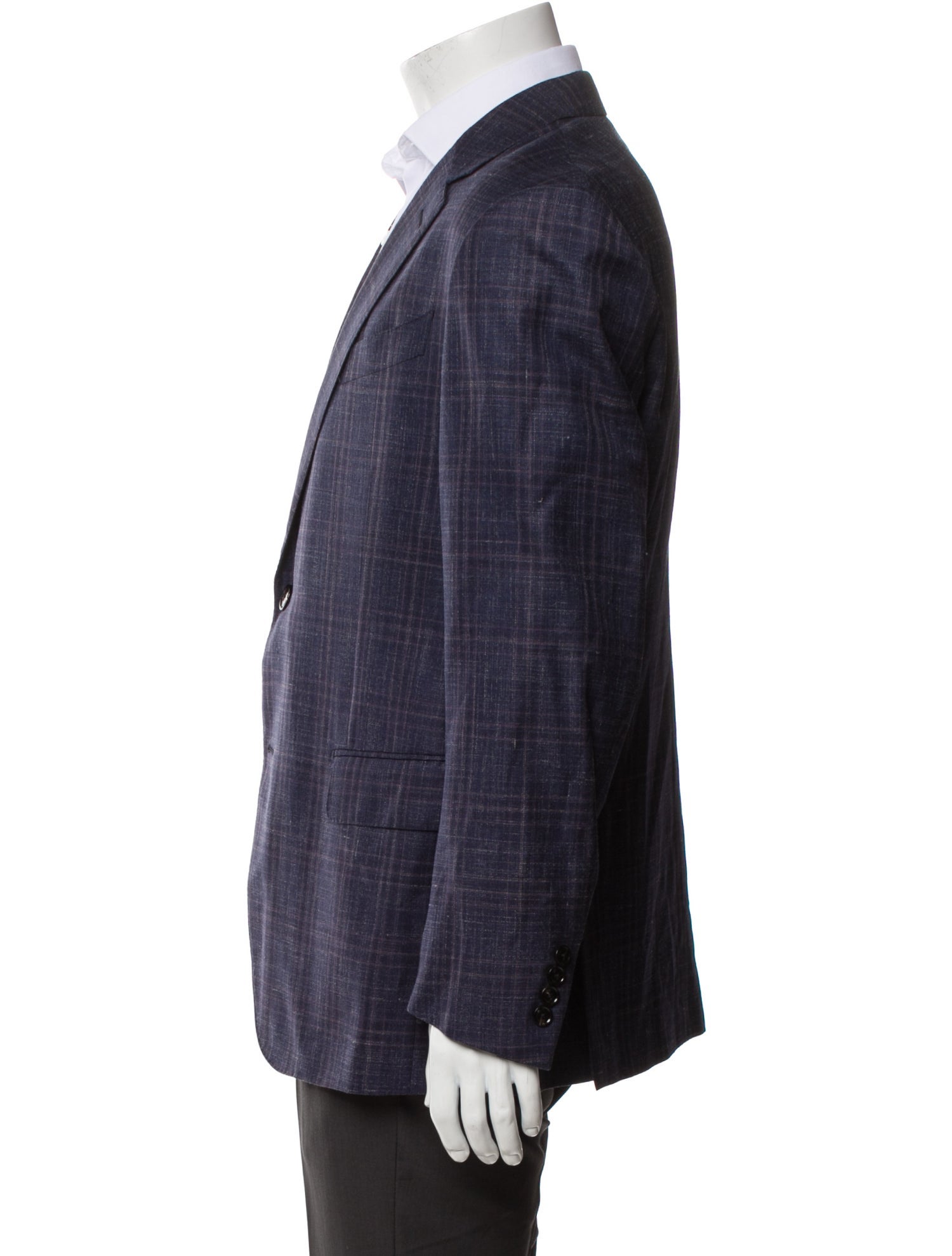 Ermenegildo Zegna Wool Plaid Print Blazer