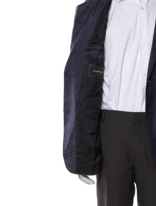 Ermenegildo Zegna Wool Plaid Print Blazer
