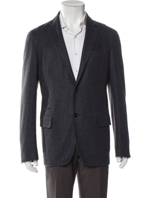 Ermenegildo Zegna Cashmere Plaid Print Peacoat