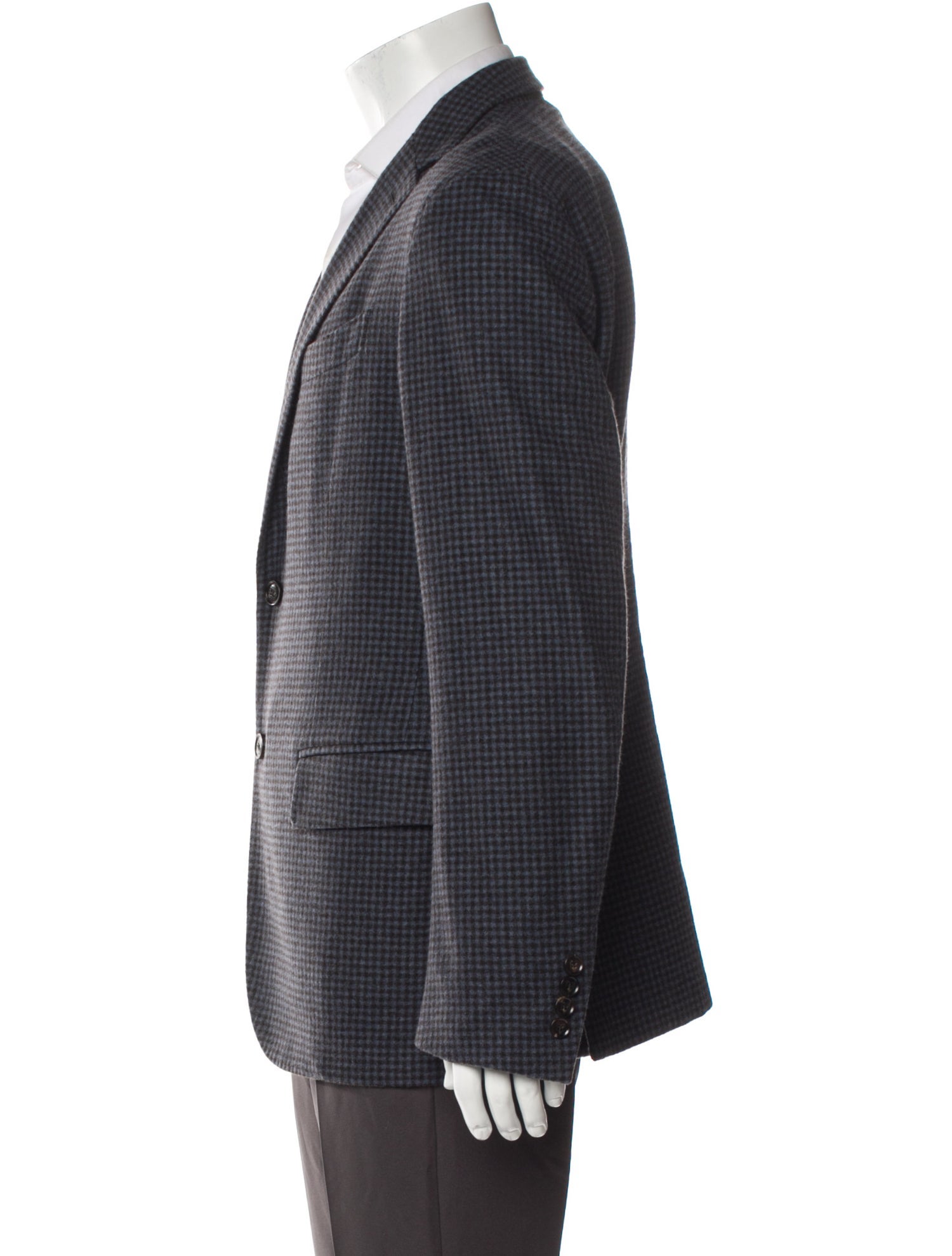 Ermenegildo Zegna Cashmere Plaid Print Peacoat