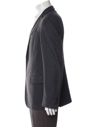 Ermenegildo Zegna Cashmere Plaid Print Peacoat