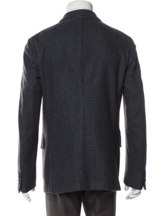 Ermenegildo Zegna Cashmere Plaid Print Peacoat