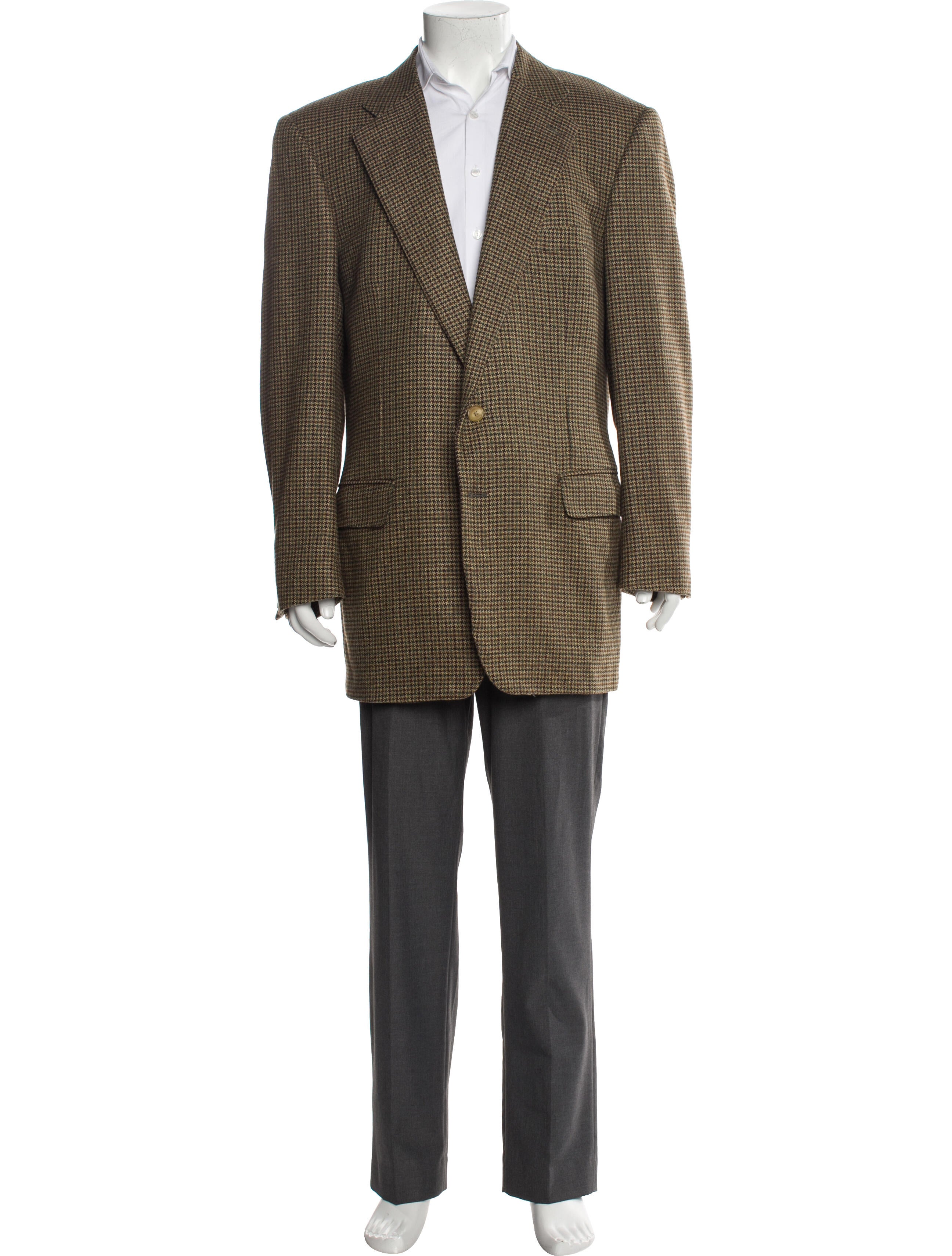 Ermenegildo Zegna Cashmere Houndstooth Print Blazer