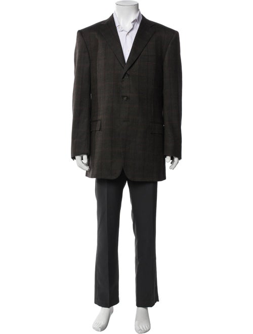 Ermenegildo Zegna Wool Plaid Print Blazer