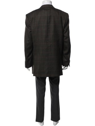 Ermenegildo Zegna Wool Plaid Print Blazer
