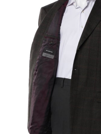 Ermenegildo Zegna Wool Plaid Print Blazer
