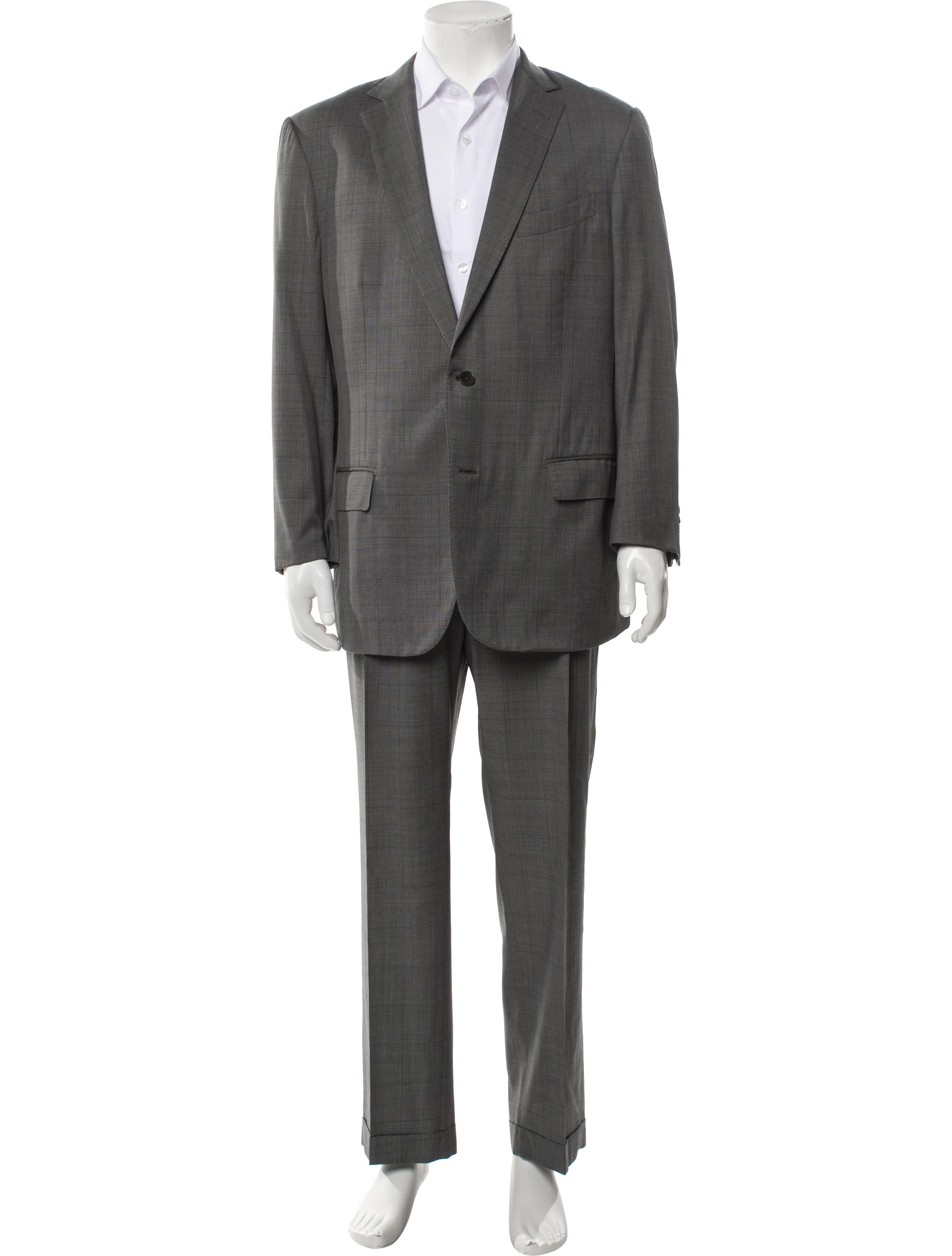 Ermenegildo Zegna Wool Plaid Print Two-Piece Suit