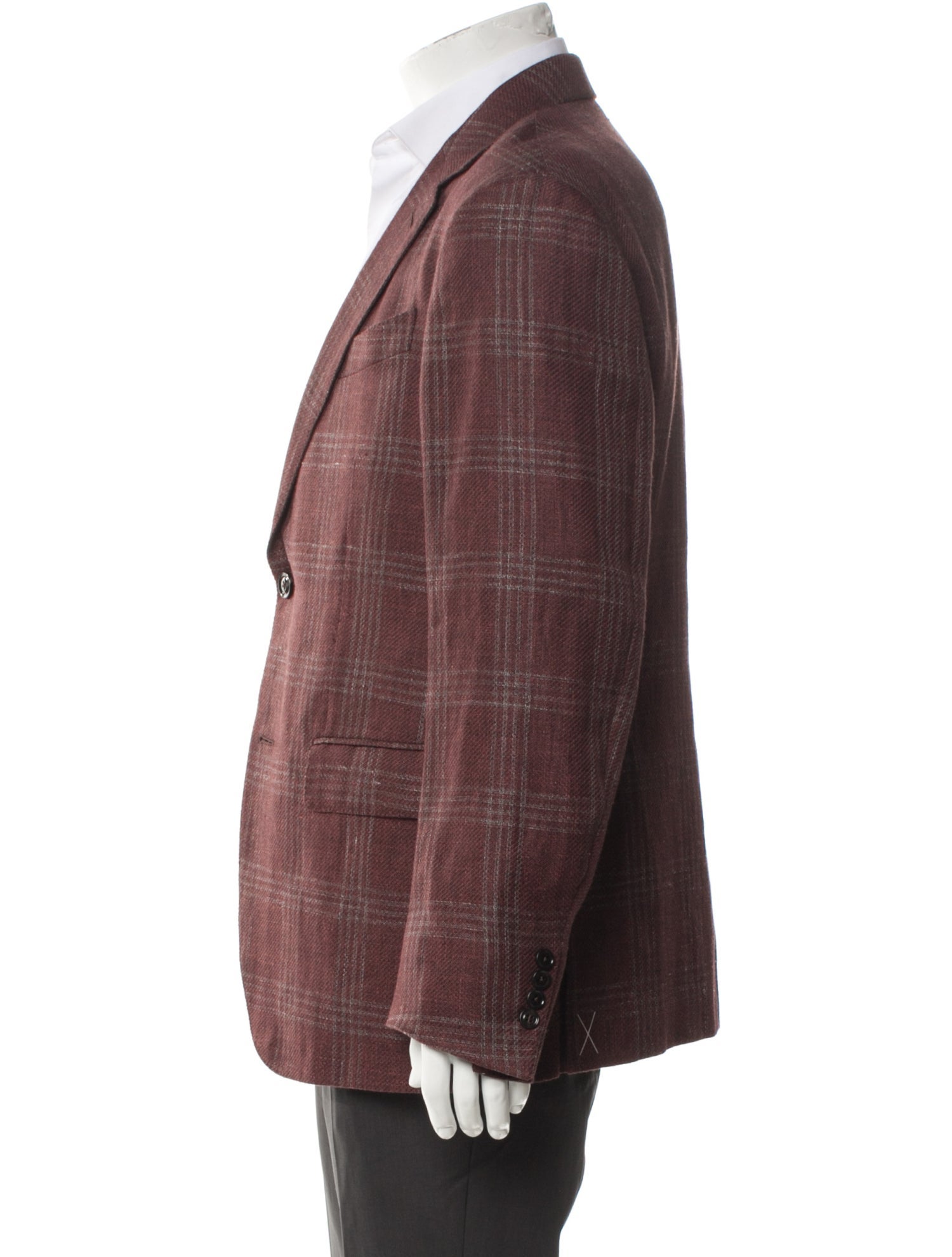 Ermenegildo Zegna Linen Plaid Print Blazer w/ Tags