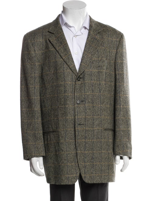 Ermenegildo Zegna Wool Houndstooth Print Overcoat