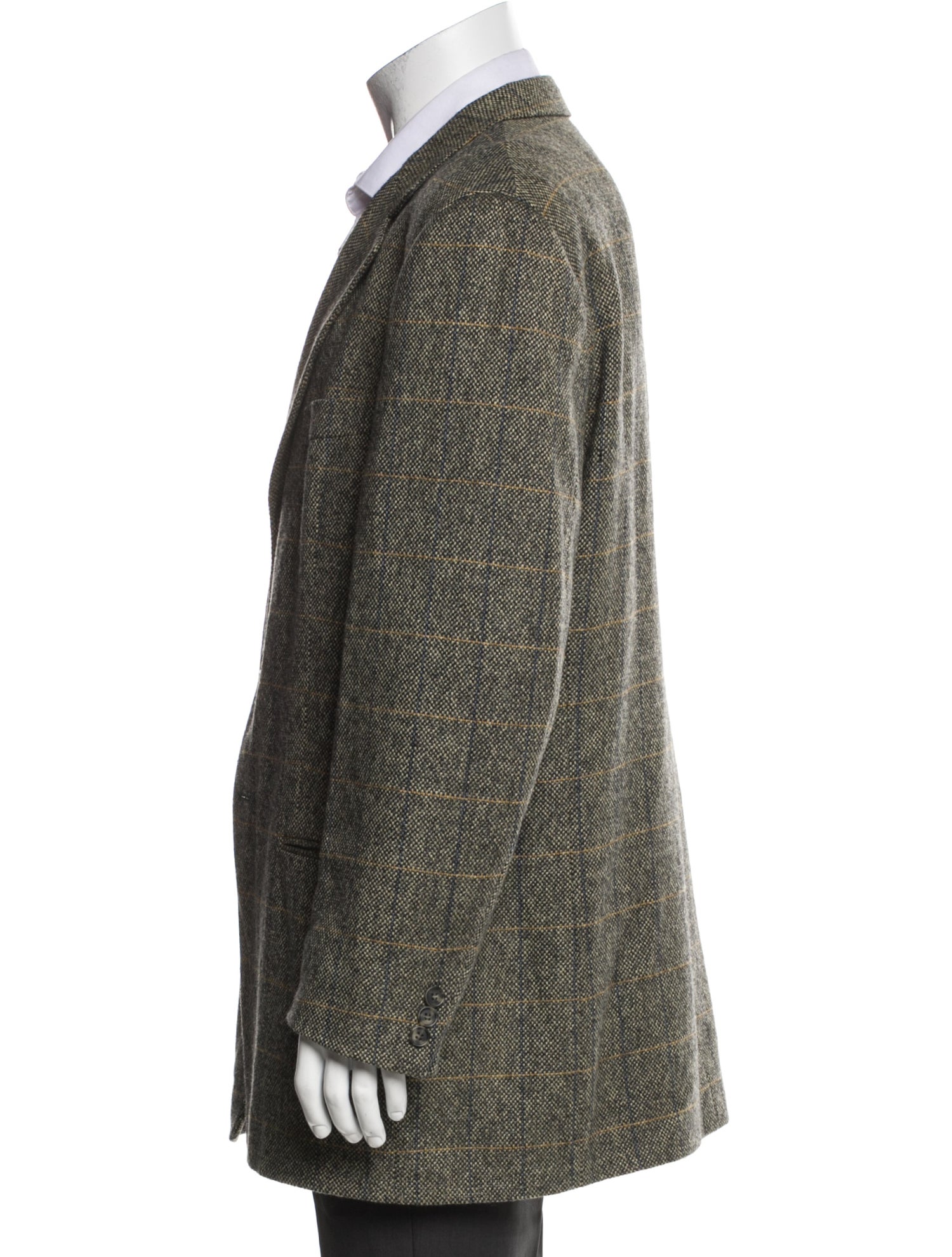 Ermenegildo Zegna Wool Houndstooth Print Overcoat