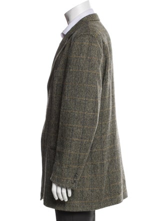 Ermenegildo Zegna Wool Houndstooth Print Overcoat
