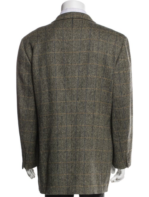 Ermenegildo Zegna Wool Houndstooth Print Overcoat