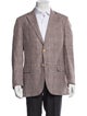 Ermenegildo Zegna Linen Plaid Print Blazer