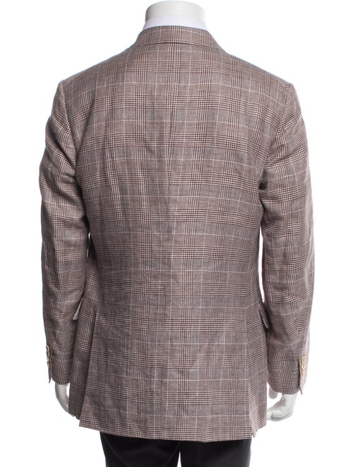 Ermenegildo Zegna Linen Plaid Print Blazer