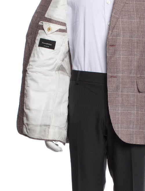 Ermenegildo Zegna Linen Plaid Print Blazer