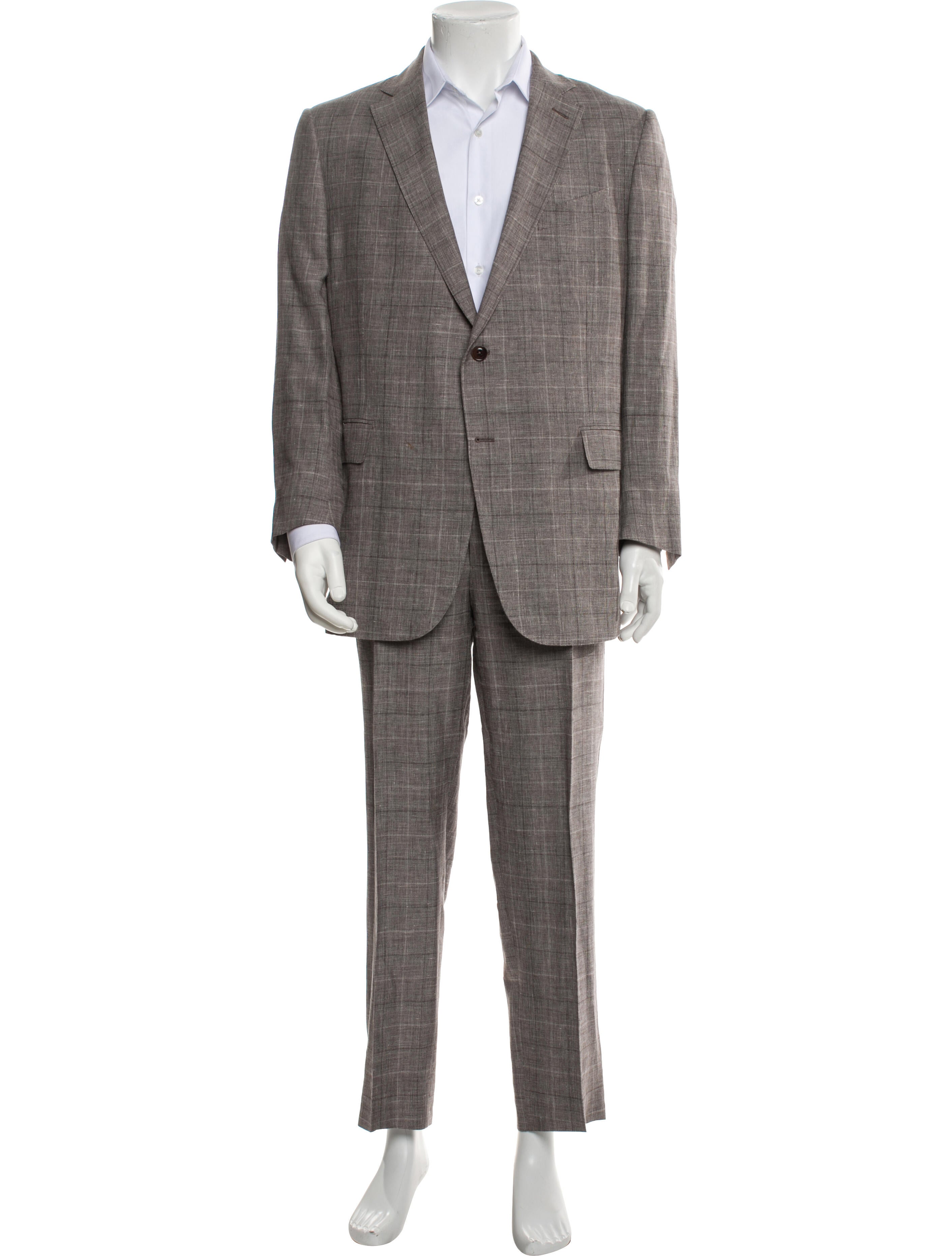 Ermenegildo Zegna Wool Plaid Print Blazer