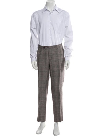 Ermenegildo Zegna Wool Plaid Print Blazer