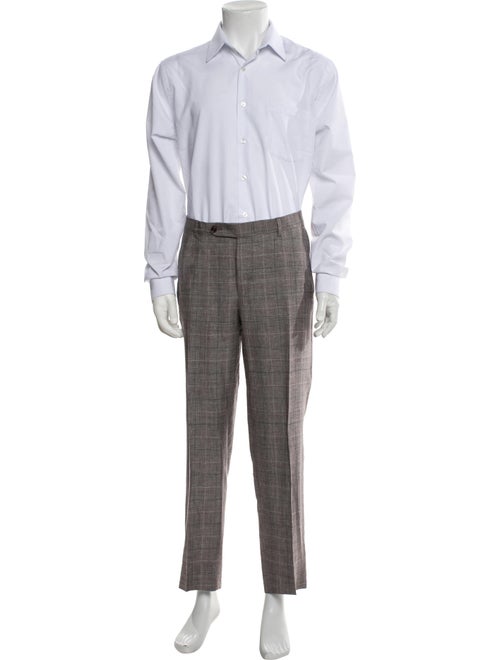 Ermenegildo Zegna Wool Plaid Print Blazer